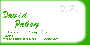 david paksy business card